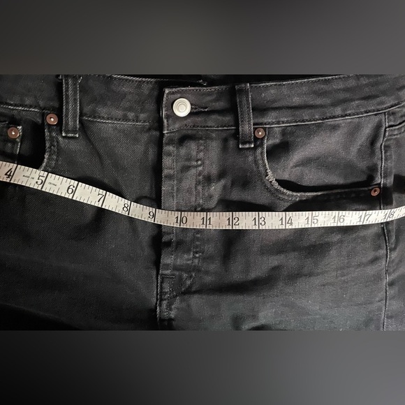 NWOT Distressed Denim High Waisted black Jean Shorts NEW Washed never worn sz 31 - Picture 6 of 11